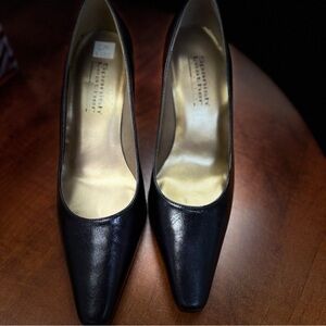 Vtg Spanish Leather By Sergio Zelcer‎  "Mid" Size 6 M Black 3" Heels   NWObox